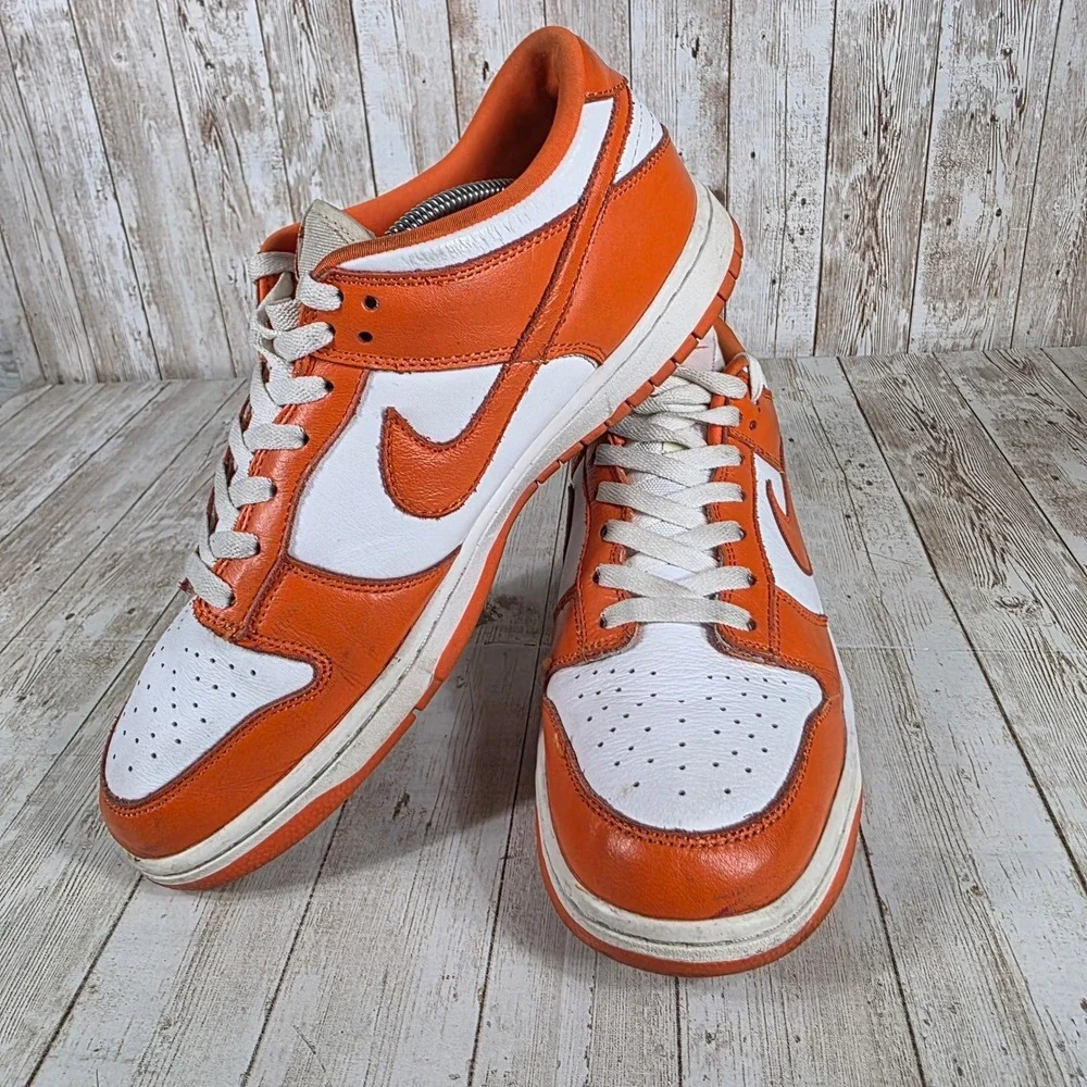 Nike Dunk Low Syracuse Orange‎ White Leather Sneakers CU1726-101 Size 11